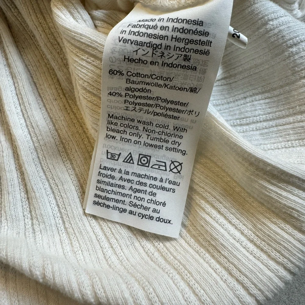 Madwell Knot Pointelle Peasant Top Cream XS